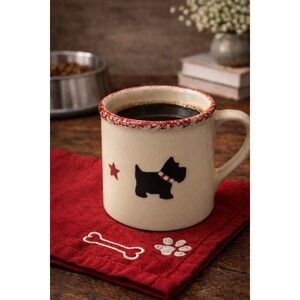 Starbucks Barista Hartstone Pottery Coffee Mug Scottie Dog 14 oz Collection Cup